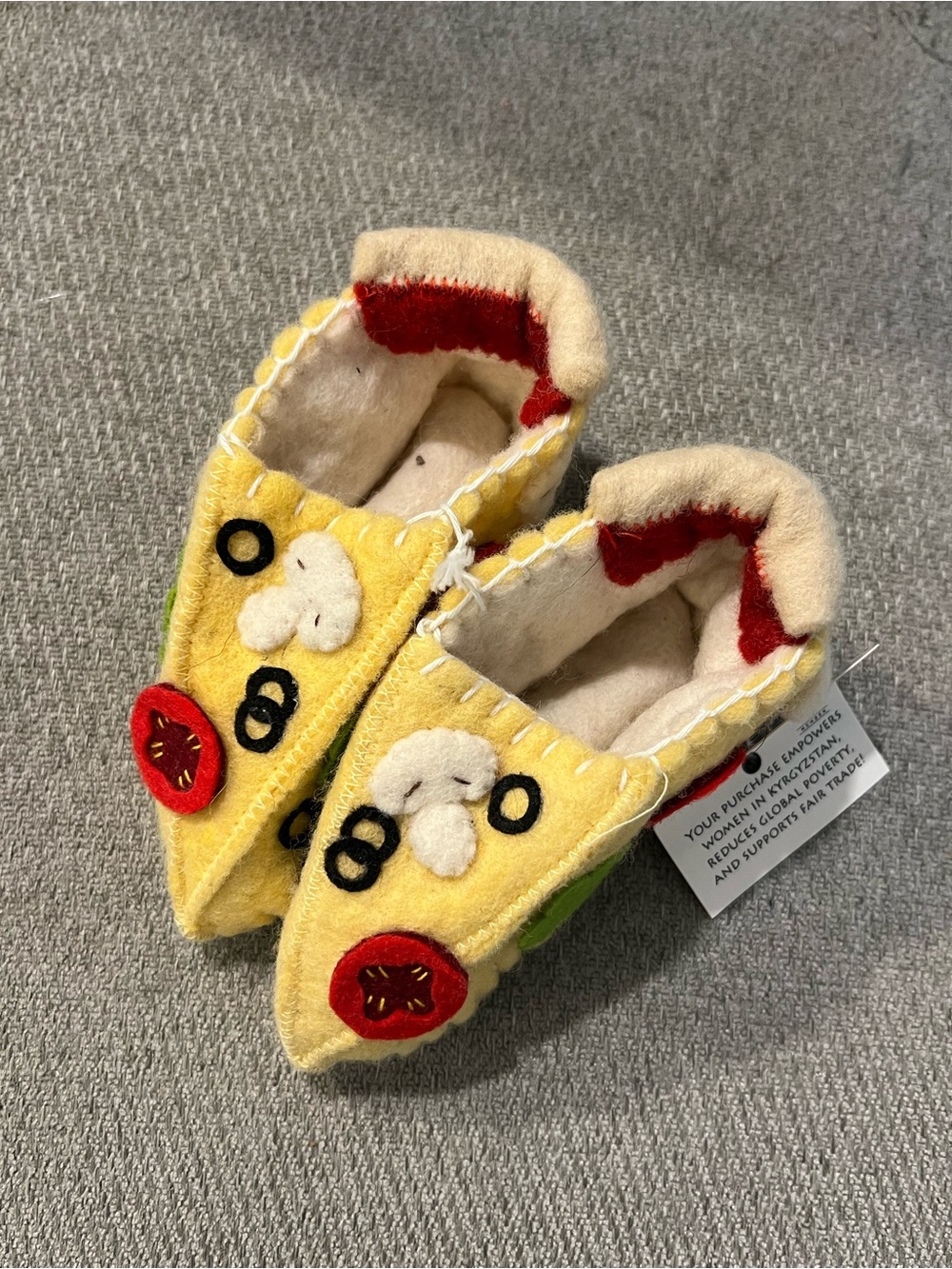 NEW NWT Pizza Baby Felt Made Booties Shoes Costume